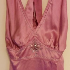 Halter style satin dress shirt